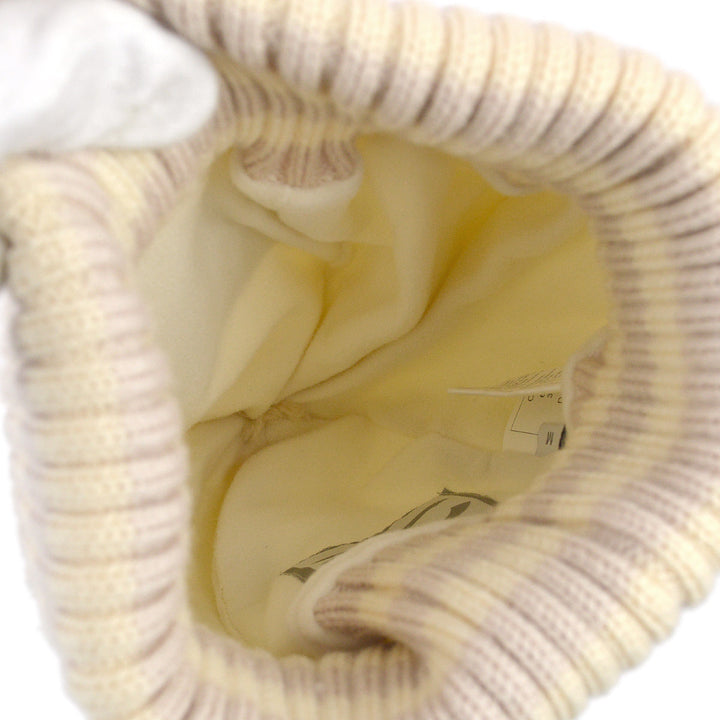 Top Quality Chanel Ivory Sport Line Knitted Hat Small New #M