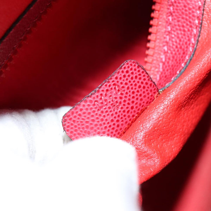 Celine Shoulder Bag Leather Red Auth 72062