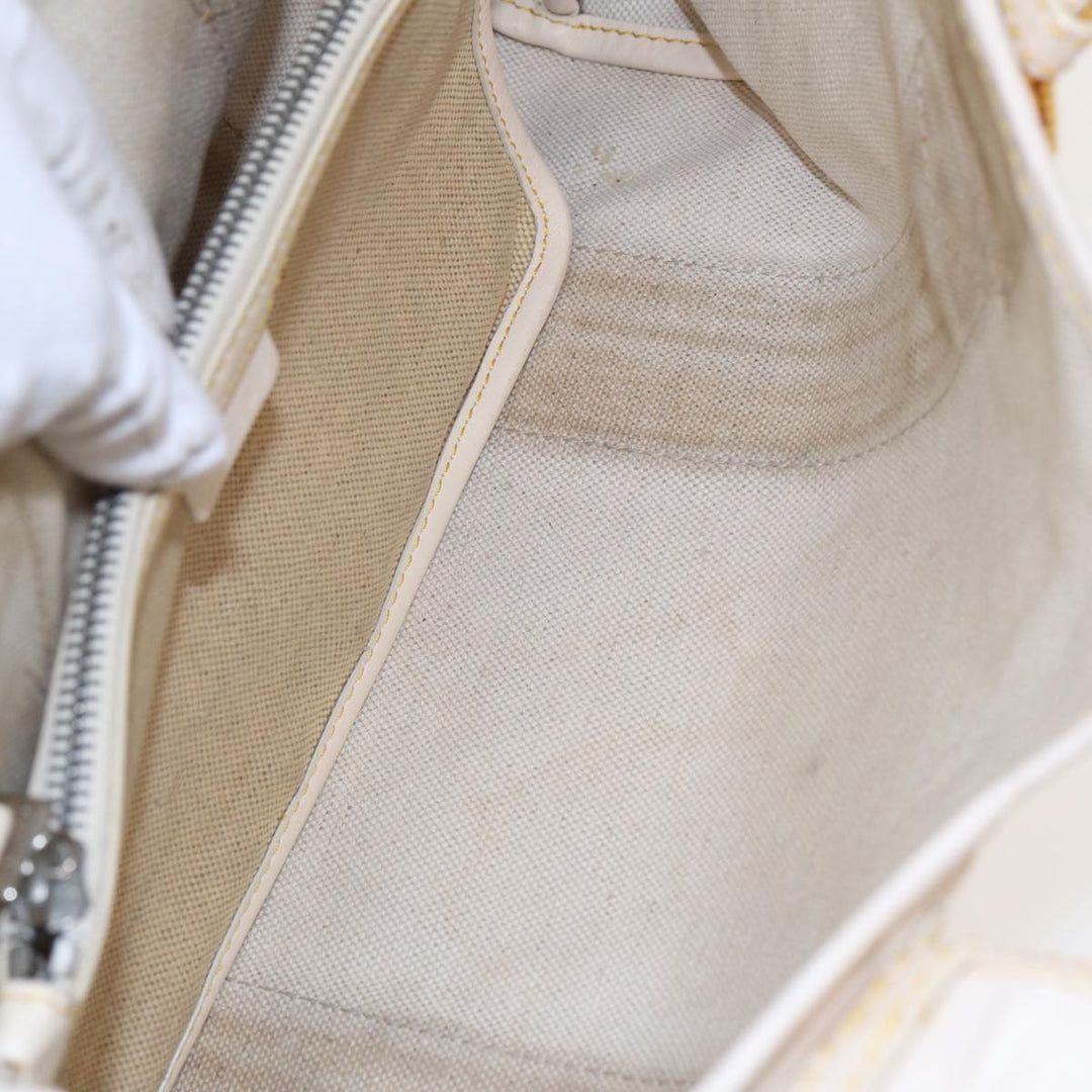 Celine C Saluki Hand Bag Yellow Beige Auth 72063
