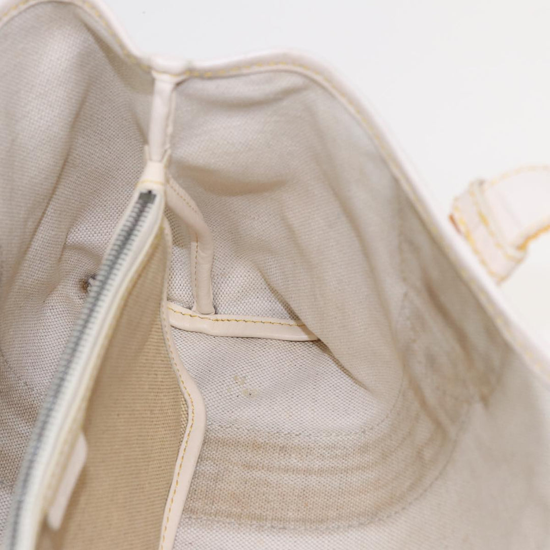 Celine C Saluki Hand Bag Yellow Beige Auth 72063