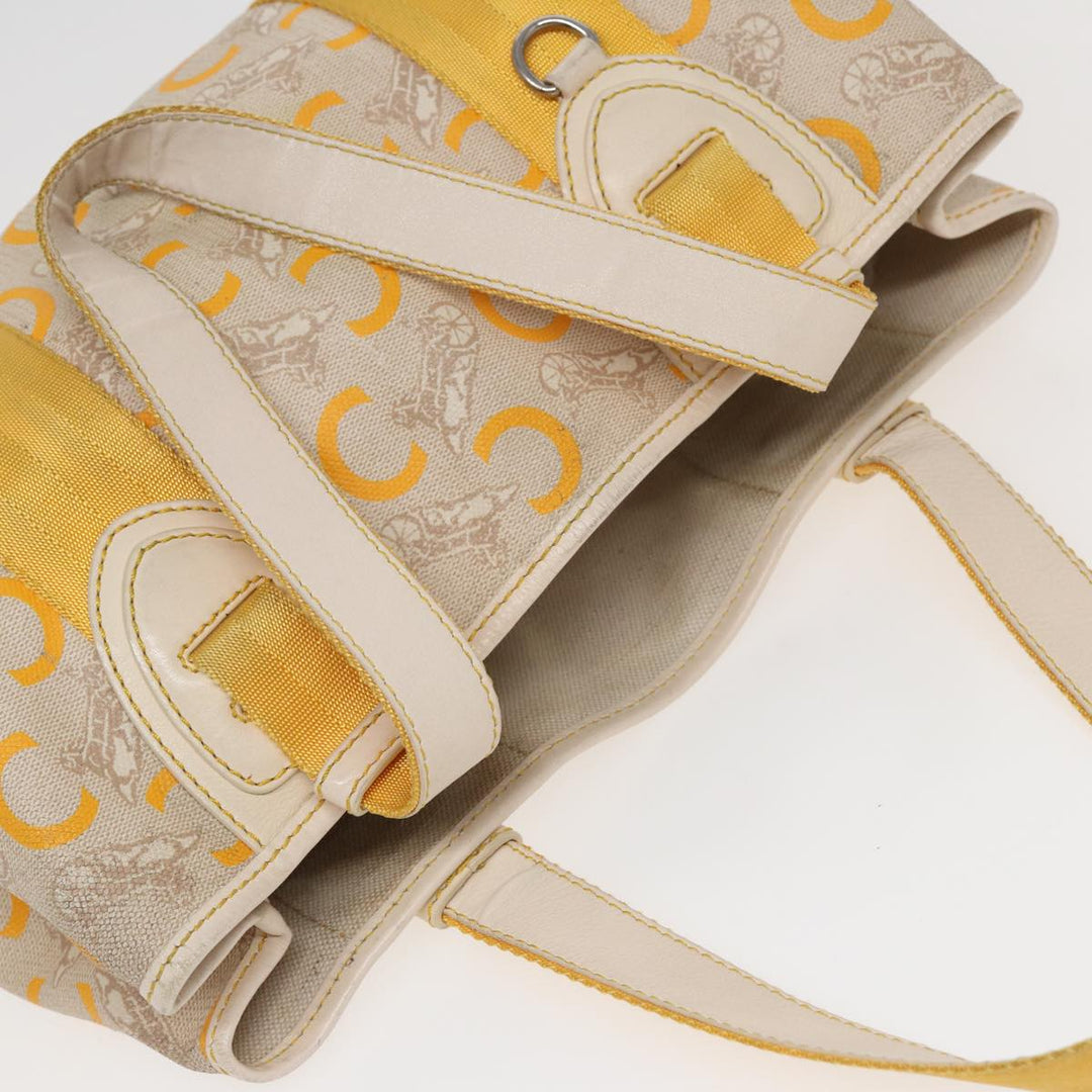 Celine C Saluki Hand Bag Yellow Beige Auth 72063