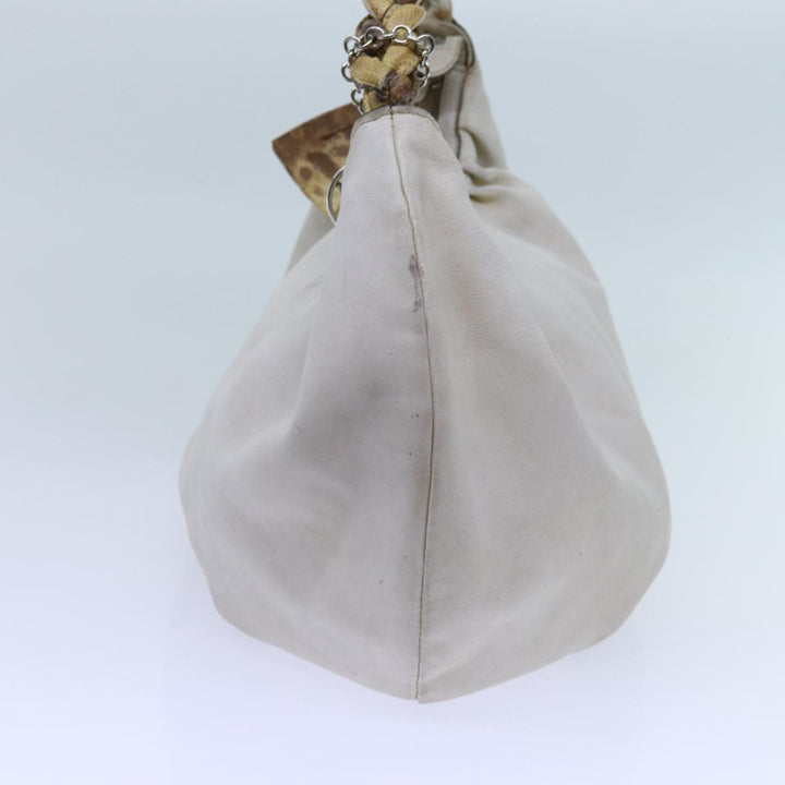 Top Quality Celine Shoulder Bag Leather White Auth 72072