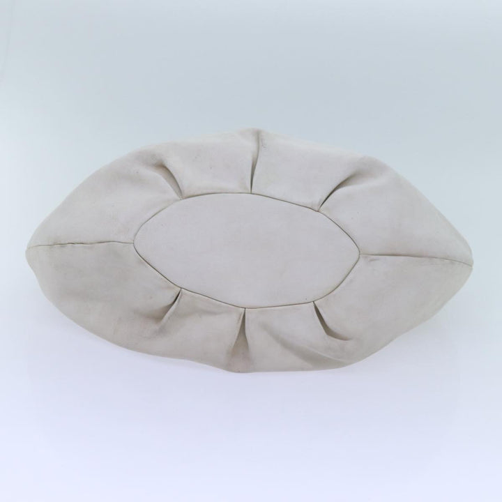 Celine Shoulder Bag Leather White Auth 72072
