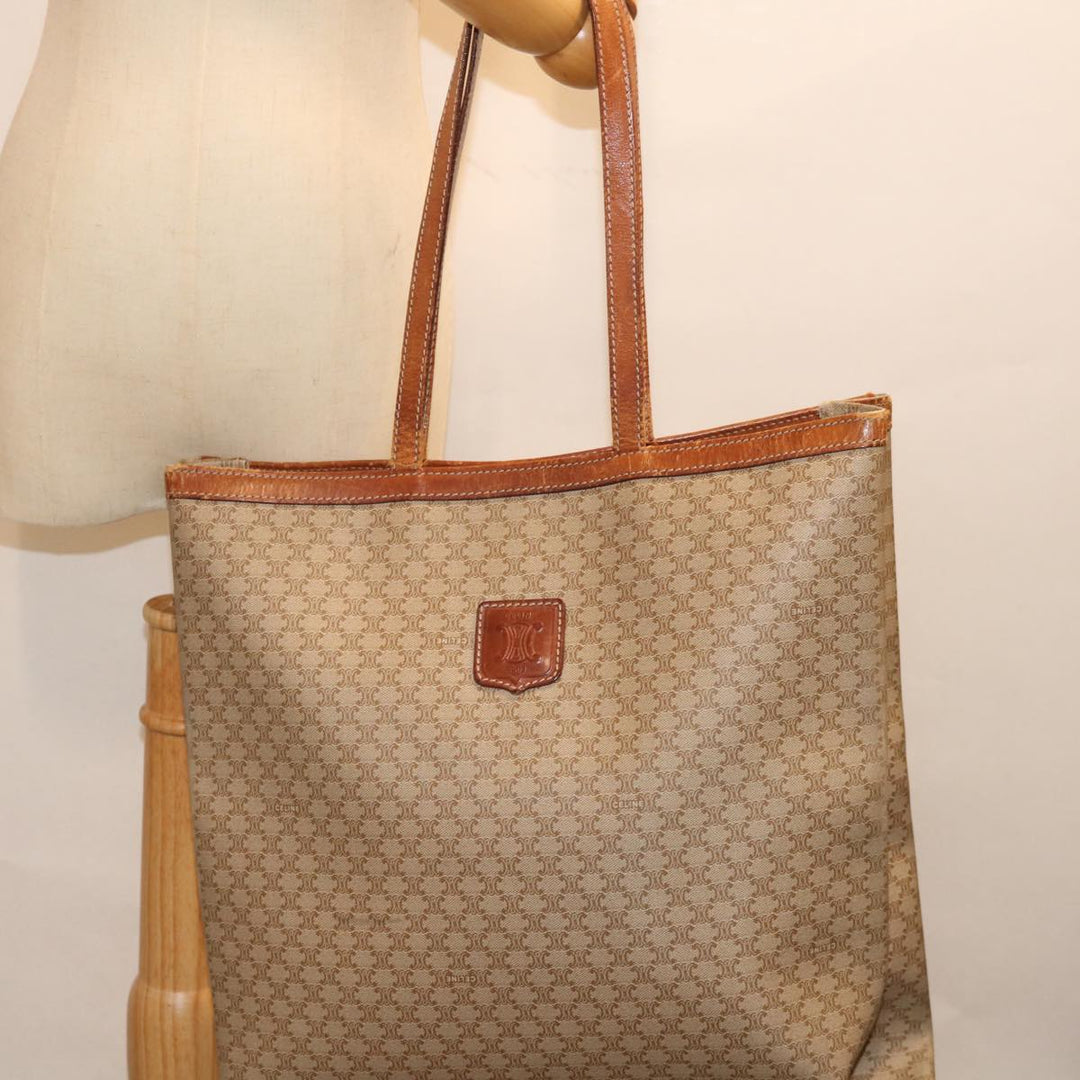 Celine Macadam Canvas Shoulder Bag Beige  72092