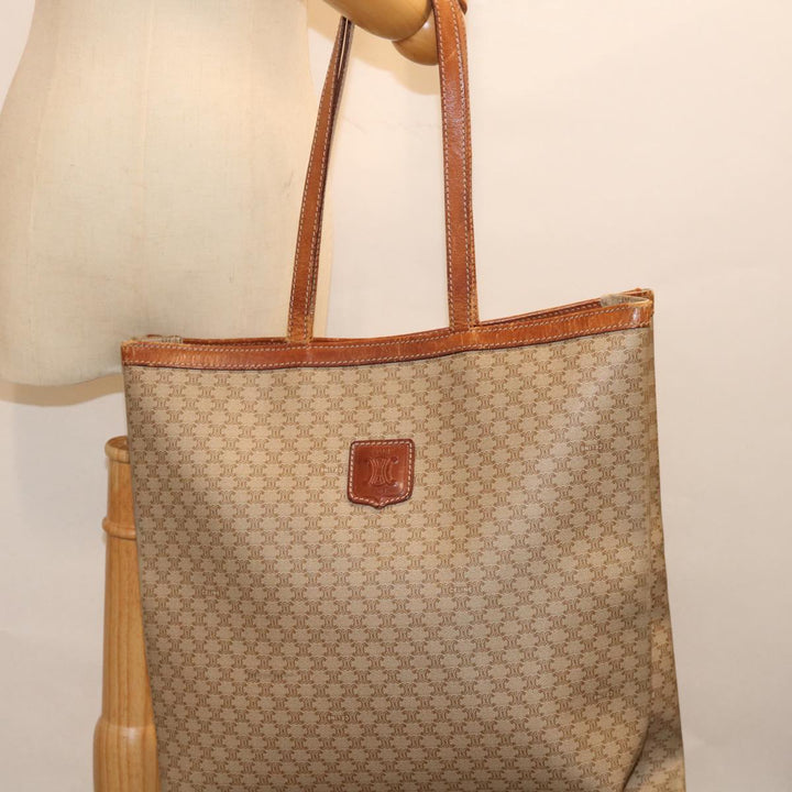 Celine Macadam Canvas Shoulder Bag Beige  72092