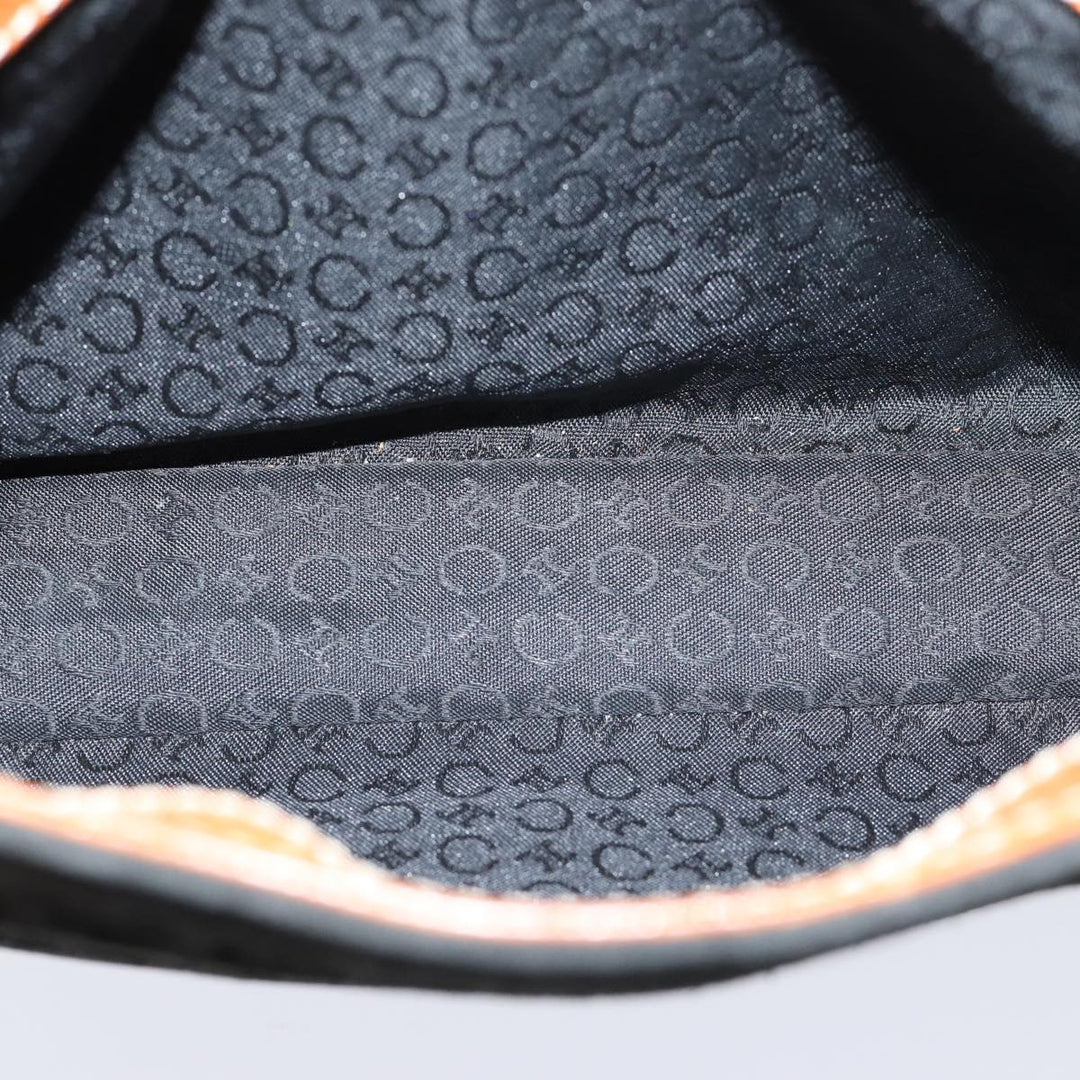 Celine C Macadam Canvas Hand Bag Suede Black Auth 72094