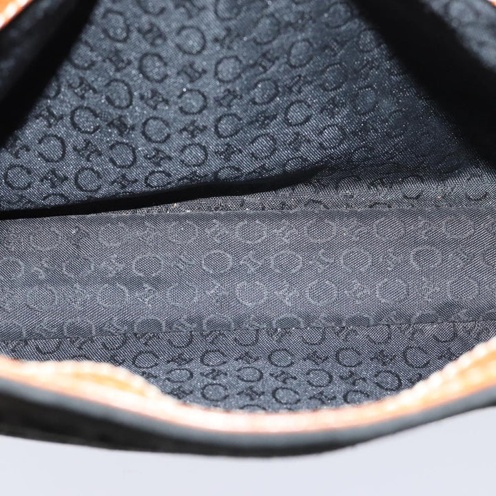 Celine C Macadam Canvas Hand Bag Suede Black Auth 72094