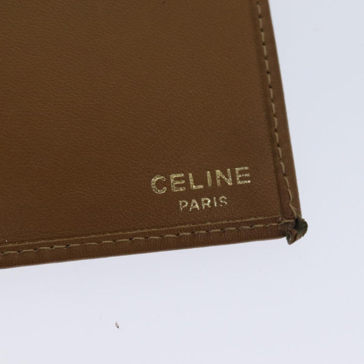 Celine Macadam Canvas Long Wallet Leather Brown Auth 72095