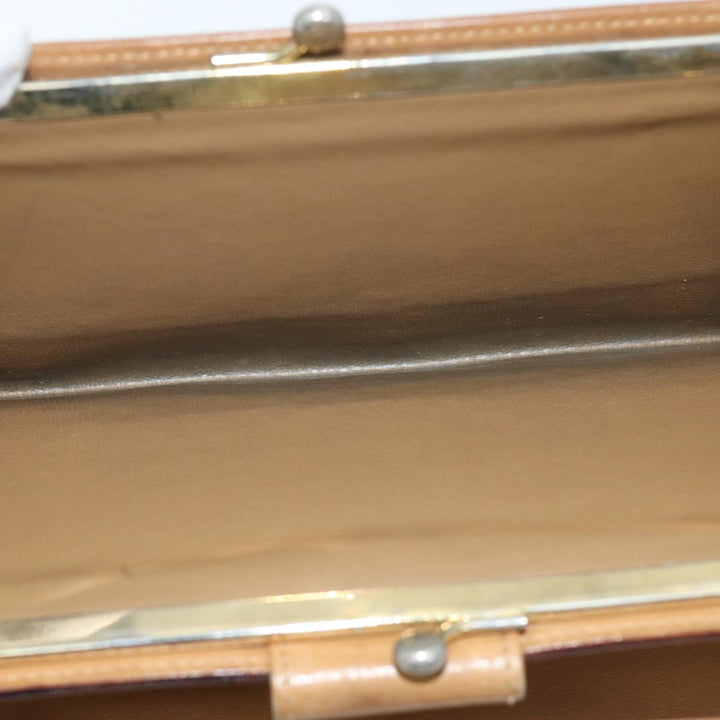 Celine Macadam Canvas Long Wallet Leather Brown Auth 72095