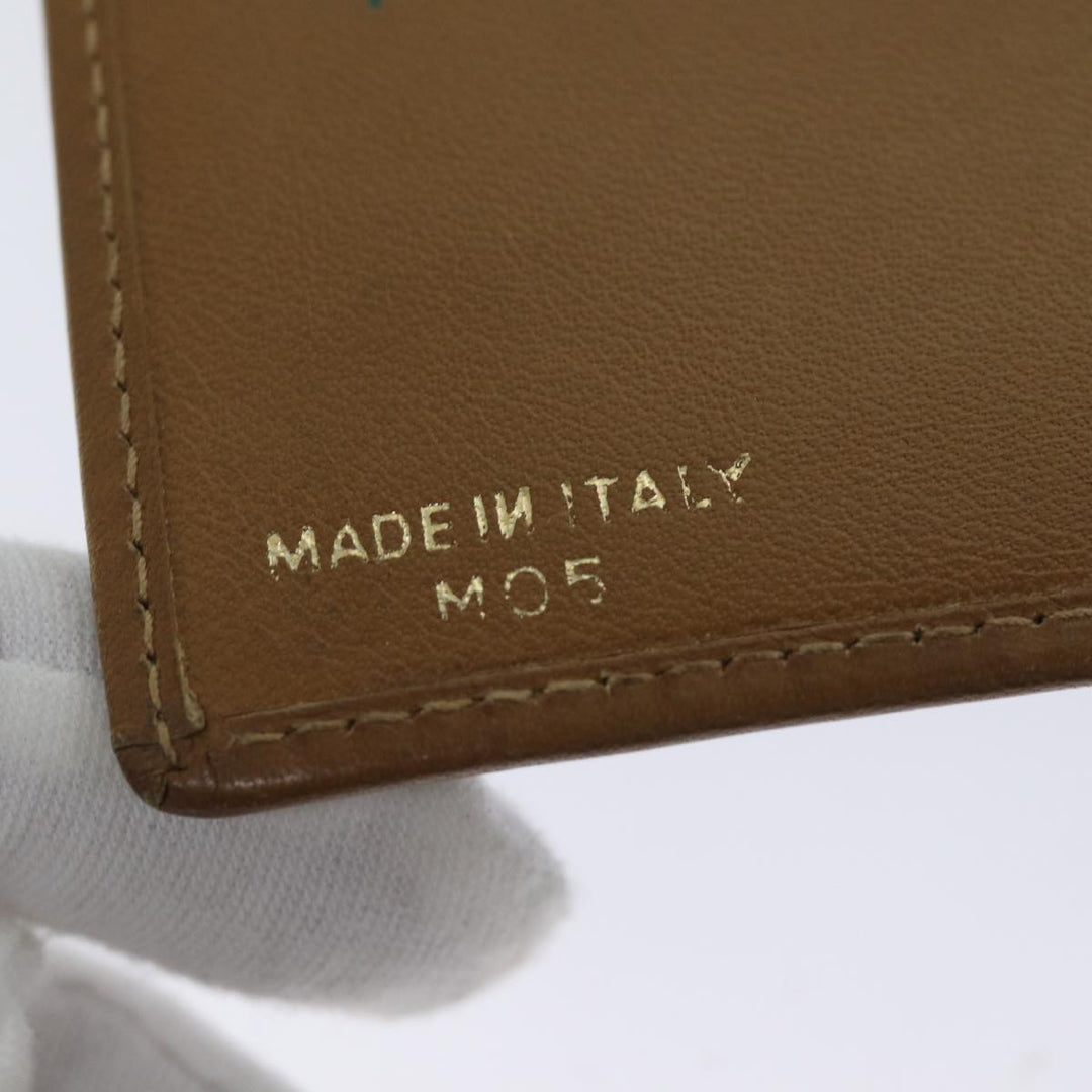 Celine Macadam Canvas Long Wallet Leather Brown Auth 72095