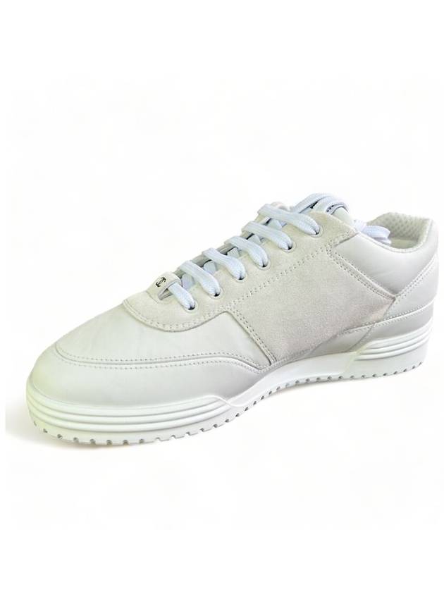 Lettering Two Tone Sneakers Suede Calfskin White Chanel