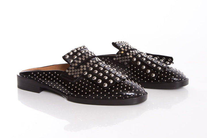 Clergerie Black Studded Mules SZ 36