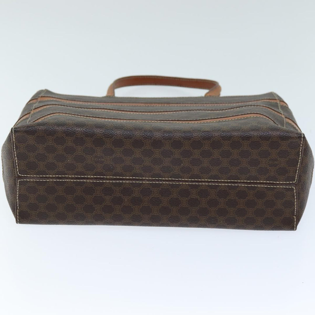 Celine Macadam Canvas Tote Bag PVC Brown Auth 72136