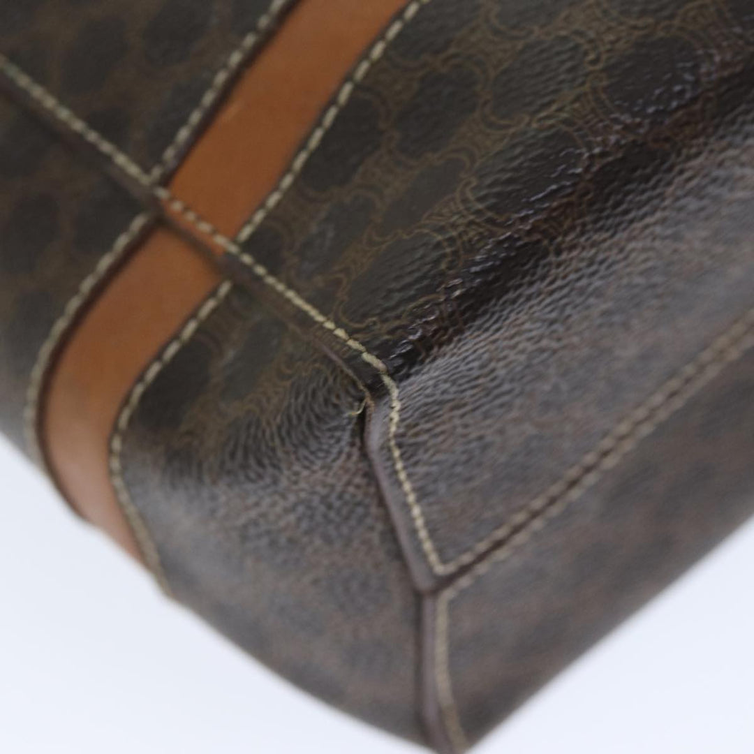 Celine Macadam Canvas Tote Bag PVC Brown Auth 72136