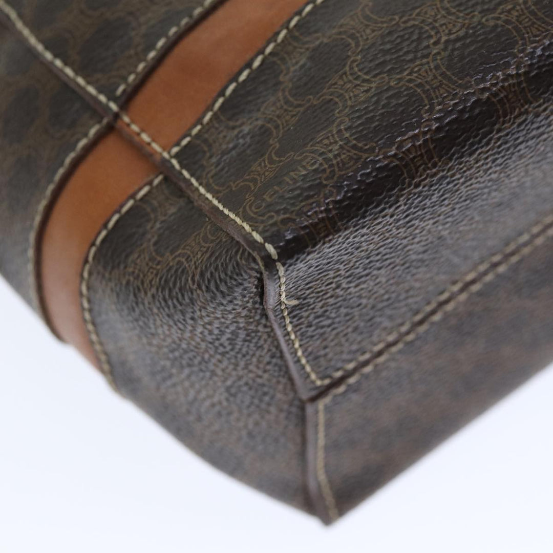 Celine Macadam Canvas Tote Bag PVC Brown Auth 72136