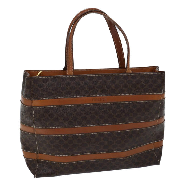Celine Macadam Canvas Tote Bag PVC Brown Auth 72136