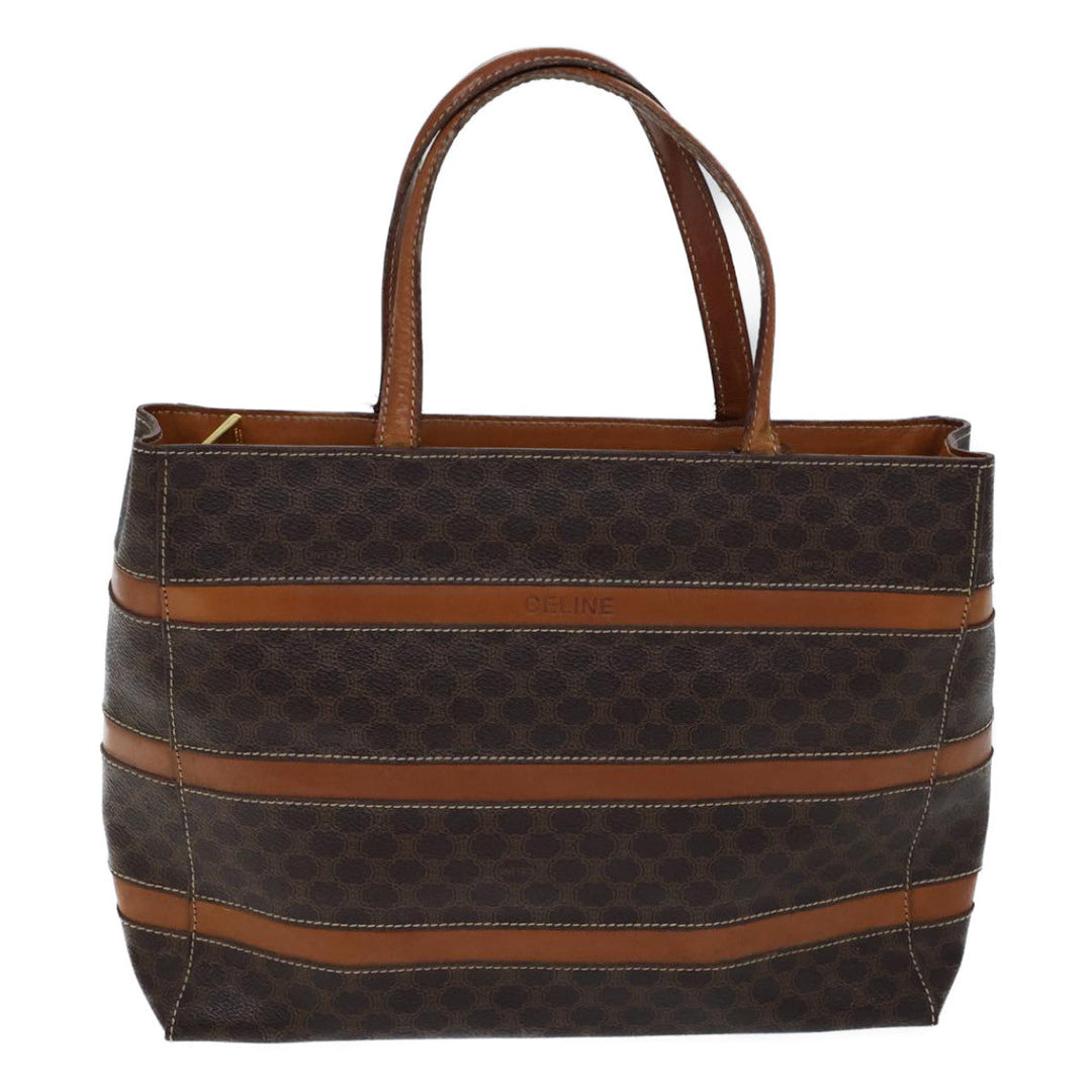 Celine Macadam Canvas Tote Bag PVC Brown Auth 72136