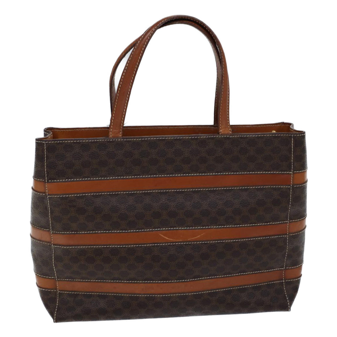 Celine Macadam Canvas Tote Bag PVC Brown Auth 72136