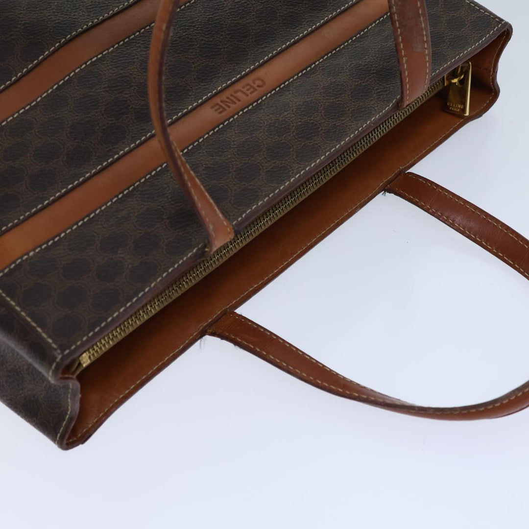 Celine Macadam Canvas Tote Bag PVC Brown Auth 72136