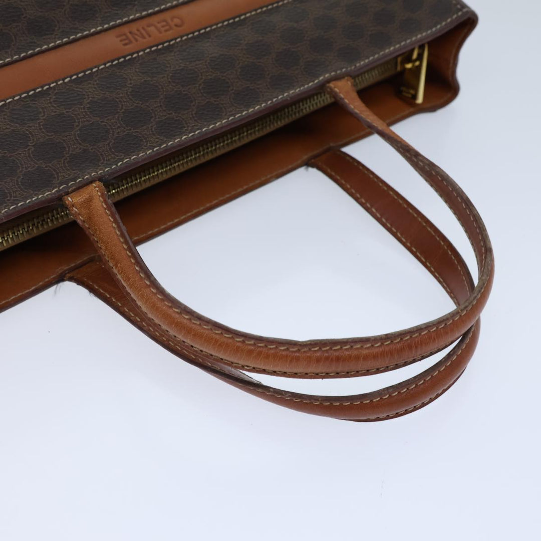 Celine Macadam Canvas Tote Bag PVC Brown Auth 72136