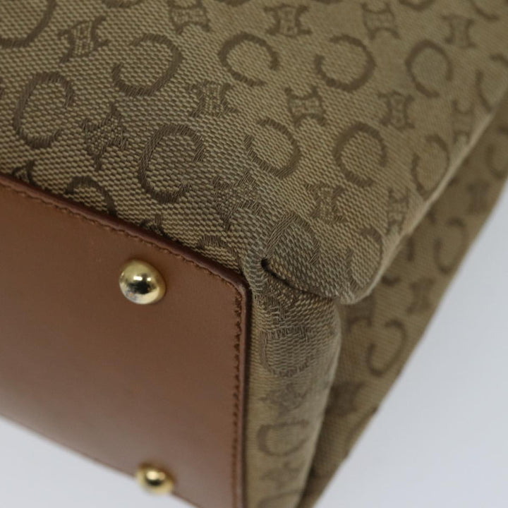 Celine C Macadam Canvas Tote Bag Beige Auth 72148