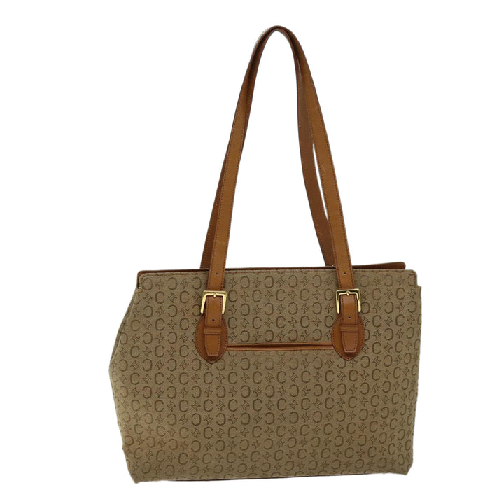 Celine C Macadam Canvas Tote Bag Beige Auth 72148