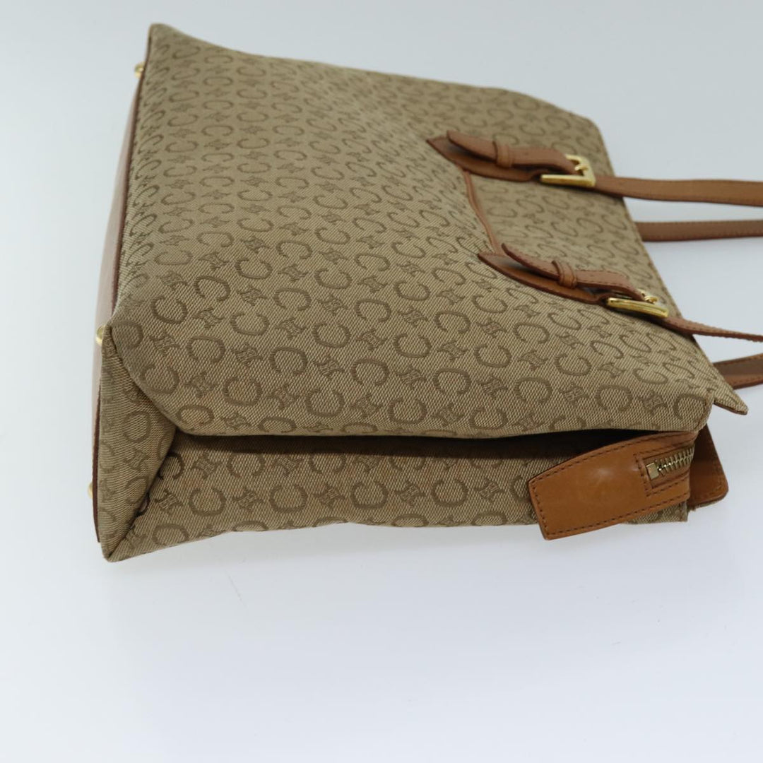 Celine C Macadam Canvas Tote Bag Beige Auth 72148