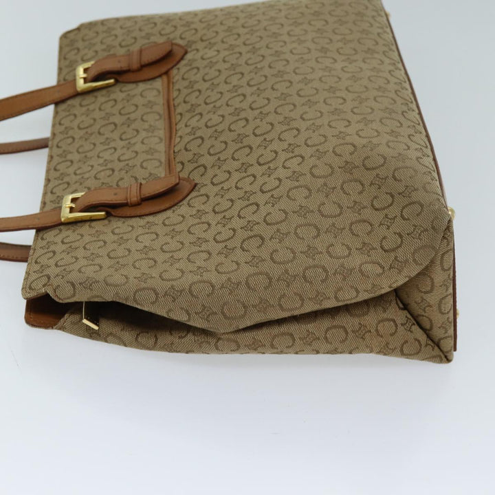Celine C Macadam Canvas Tote Bag Beige Auth 72148