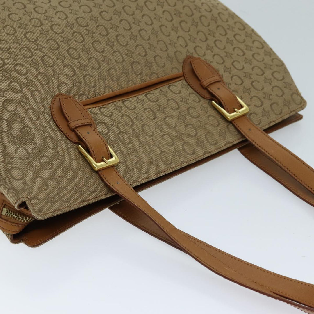 Celine C Macadam Canvas Tote Bag Beige Auth 72148