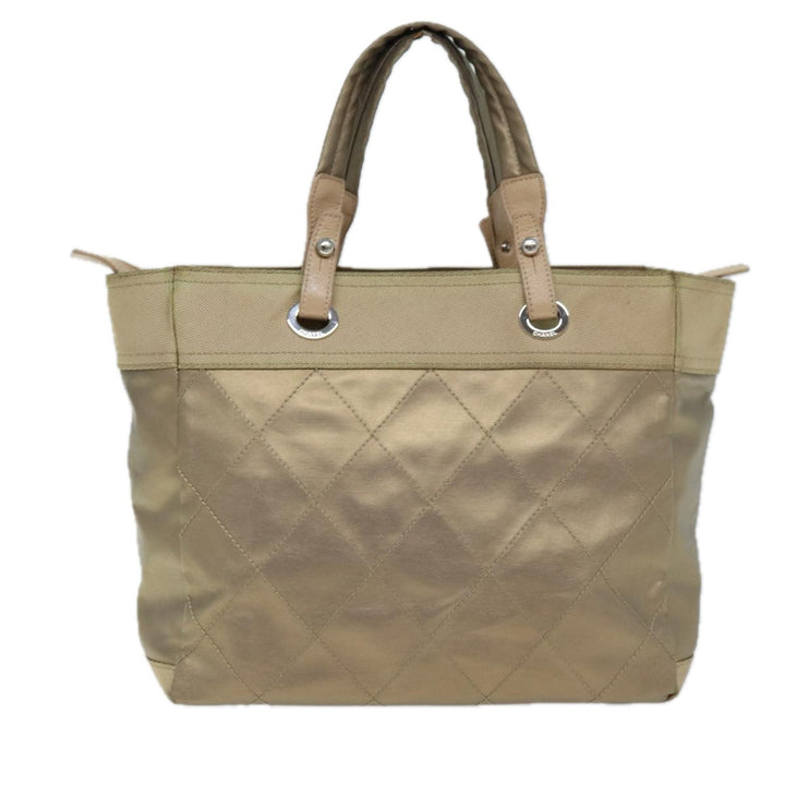 Chanel Wild Stitch Tote Bag Leather Beige CC Auth 72149