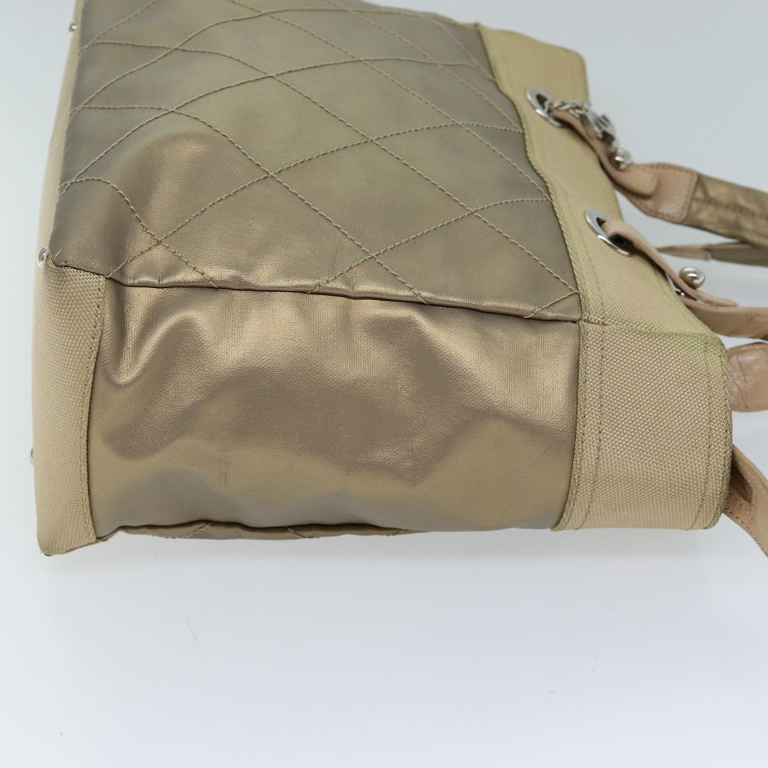 Chanel Wild Stitch Tote Bag Leather Beige CC Auth 72149