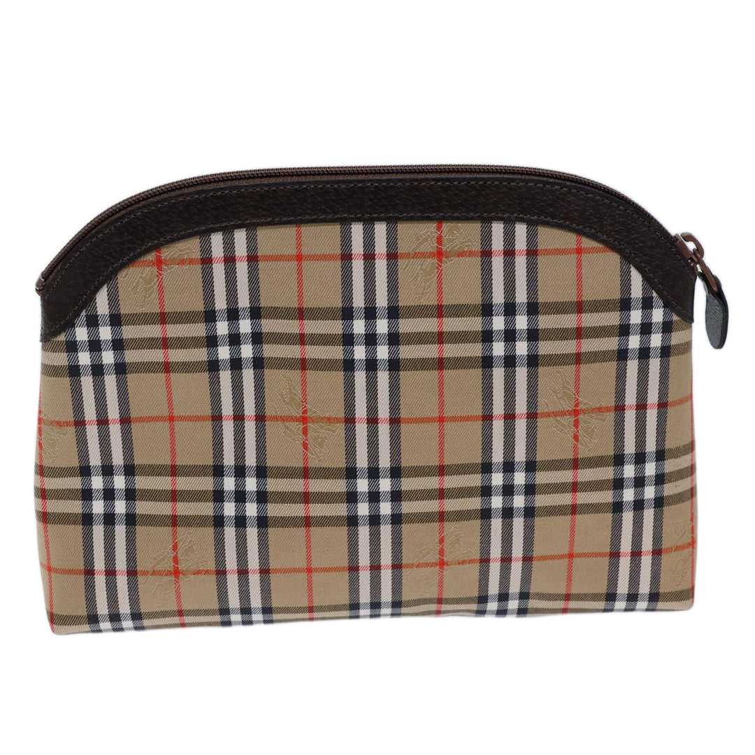 BurberrySs Nova Check Clutch Bag Canvas Beige Auth 72157