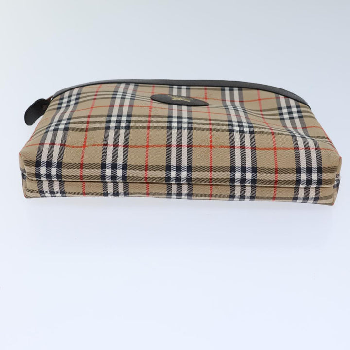 BurberrySs Nova Check Clutch Bag Canvas Beige Auth 72157