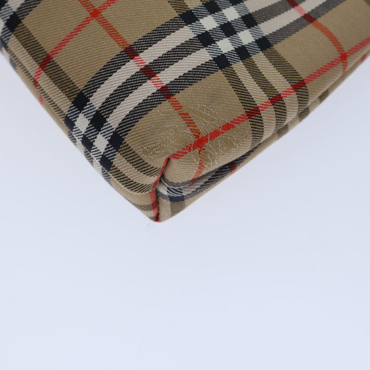 BurberrySs Nova Check Clutch Bag Canvas Beige Auth 72157