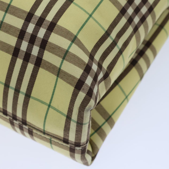 Burberry Nova Check Tote Bag Nylon Yellow Auth 72168