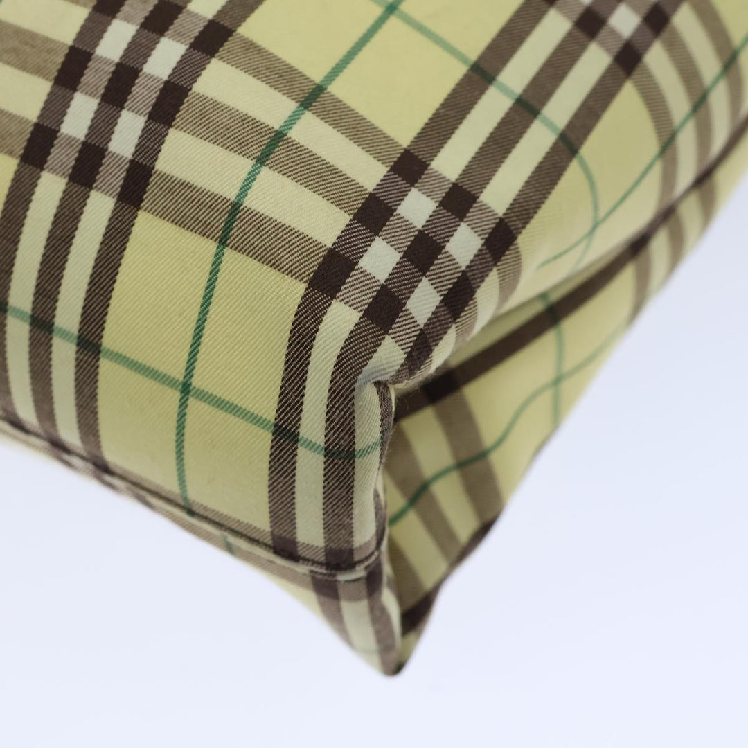 Burberry Nova Check Tote Bag Nylon Yellow Auth 72168