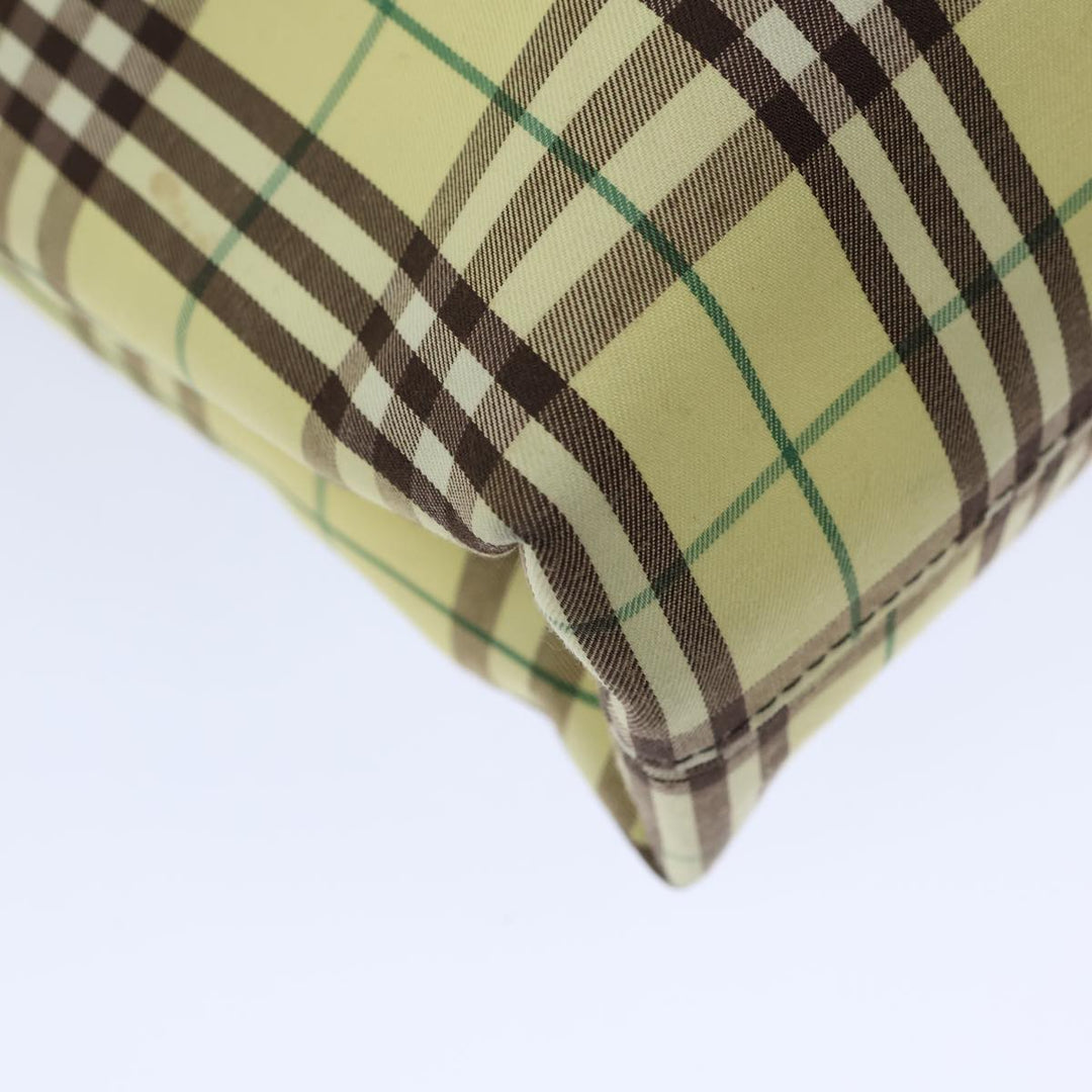 Burberry Nova Check Tote Bag Nylon Yellow Auth 72168
