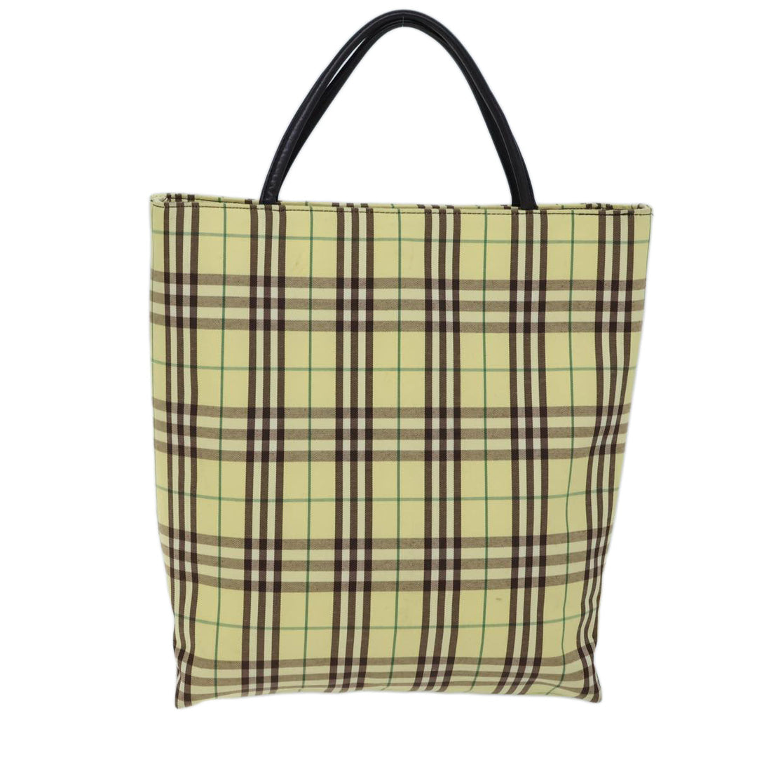 Burberry Nova Check Tote Bag Nylon Yellow Auth 72168