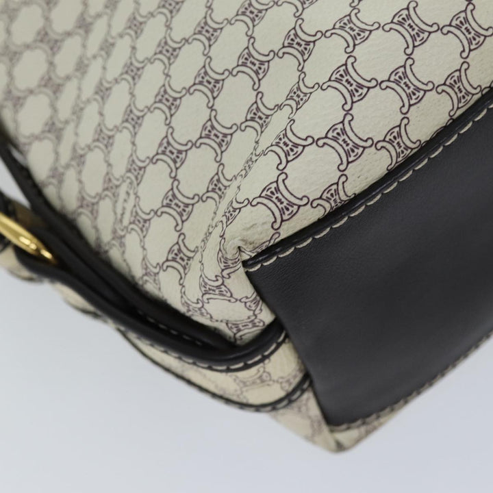 Celine Macadam Canvas Shoulder Bag PVC White Auth 72176