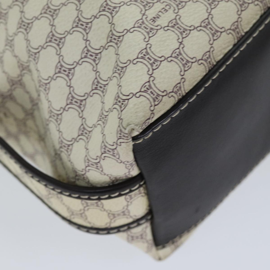Celine Macadam Canvas Shoulder Bag PVC White Auth 72176