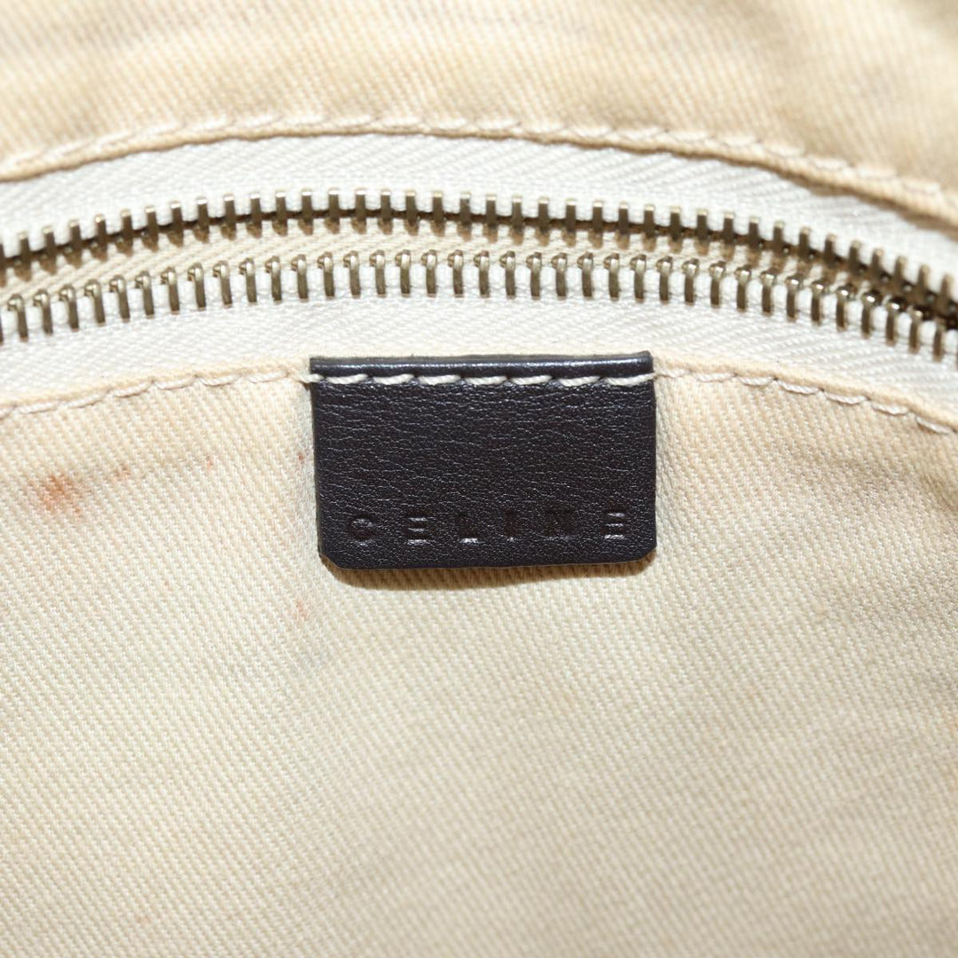 Celine Macadam Canvas Shoulder Bag PVC White Auth 72176