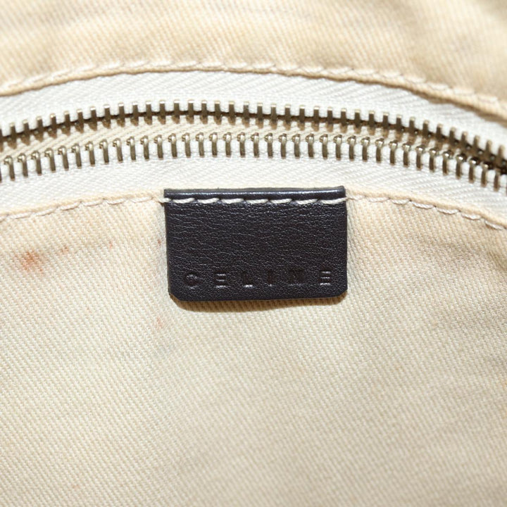 Celine Macadam Canvas Shoulder Bag PVC White Auth 72176