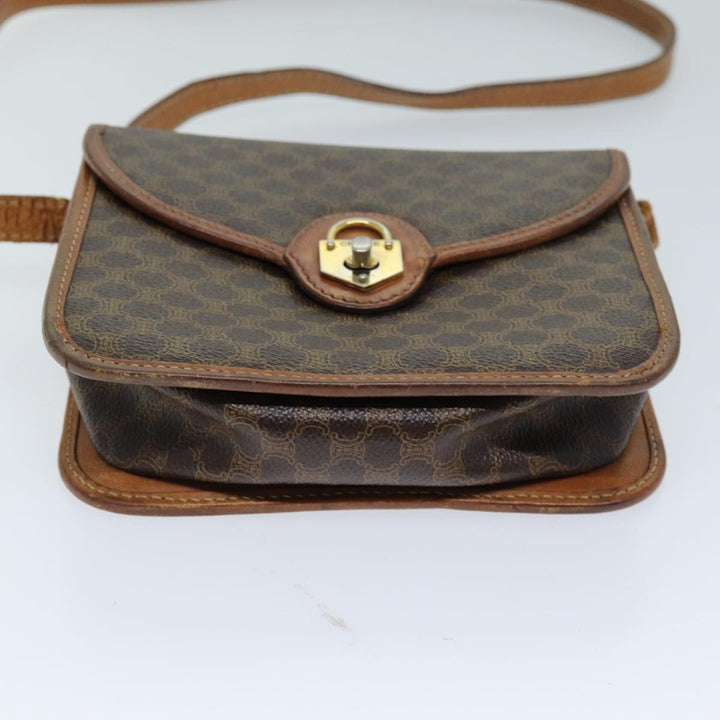 Celine Macadam Canvas Shoulder Bag PVC Brown Auth 72181