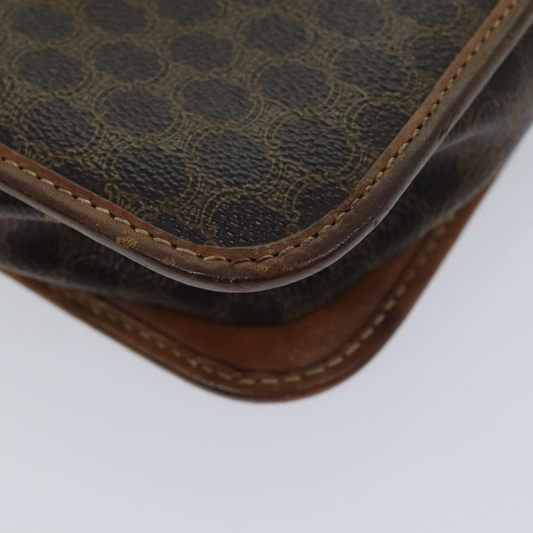 Celine Macadam Canvas Shoulder Bag PVC Brown Auth 72181