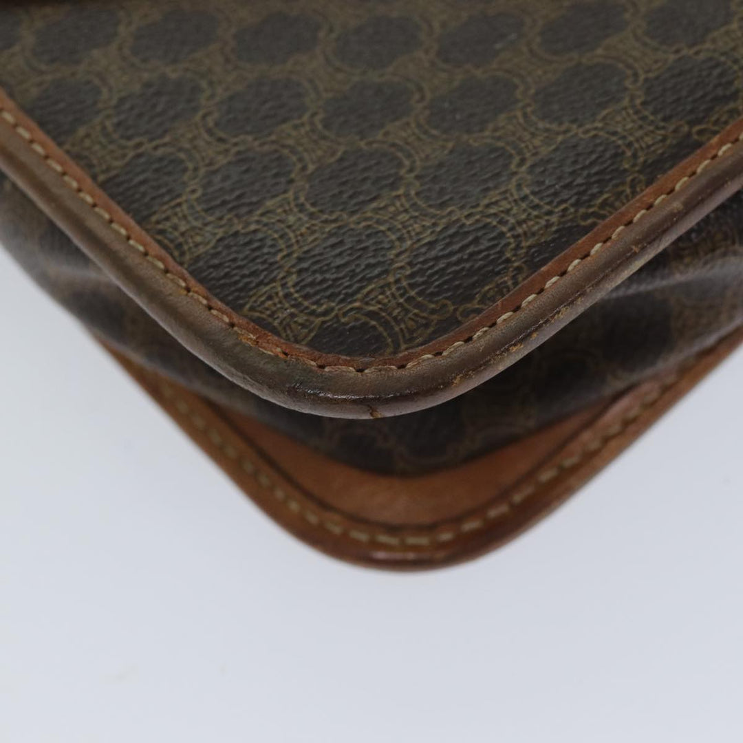 Celine Macadam Canvas Shoulder Bag PVC Brown Auth 72181