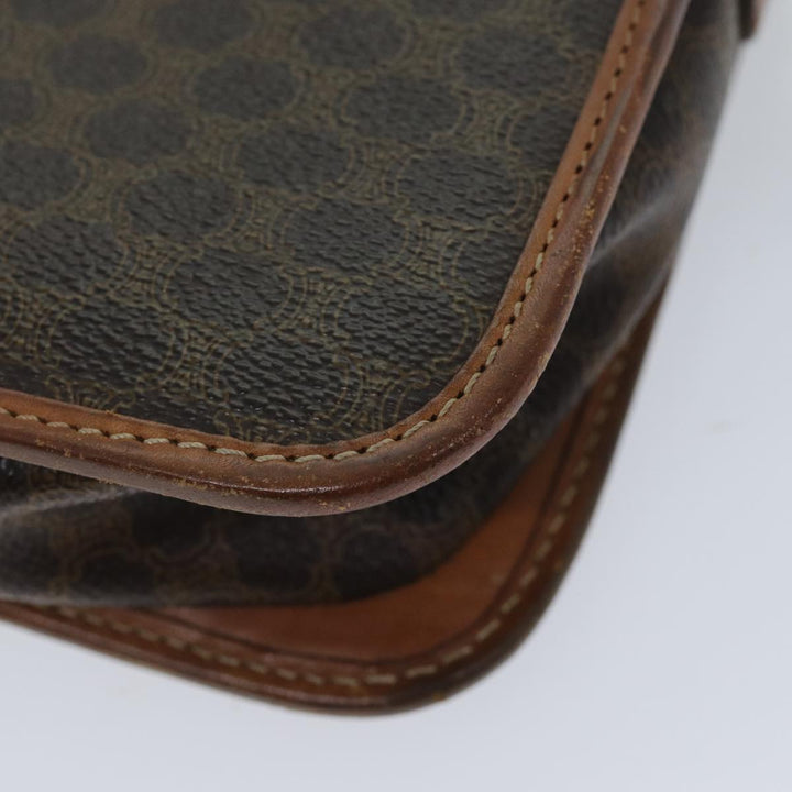 Celine Macadam Canvas Shoulder Bag PVC Brown Auth 72181