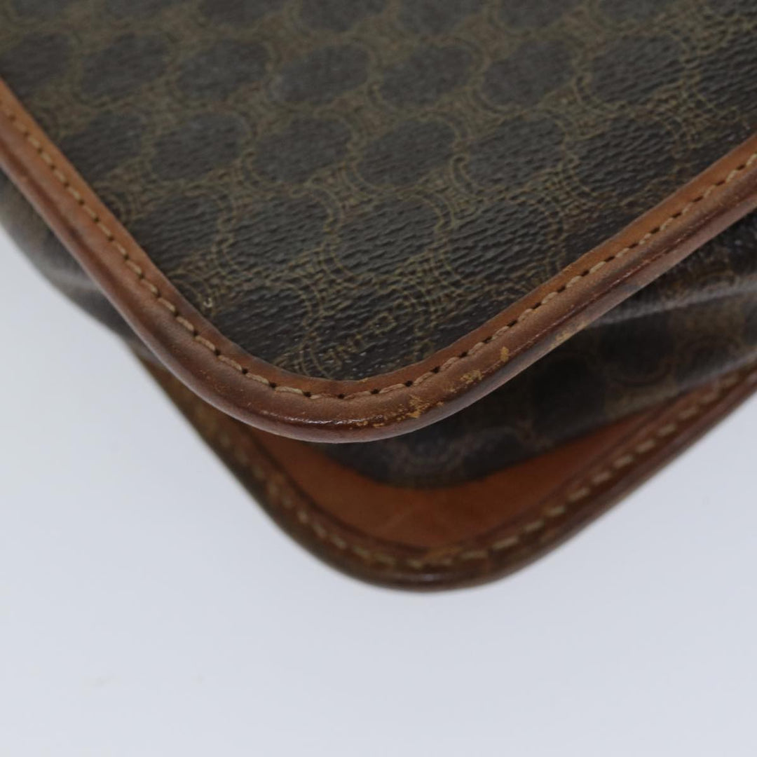 Celine Macadam Canvas Shoulder Bag PVC Brown Auth 72181
