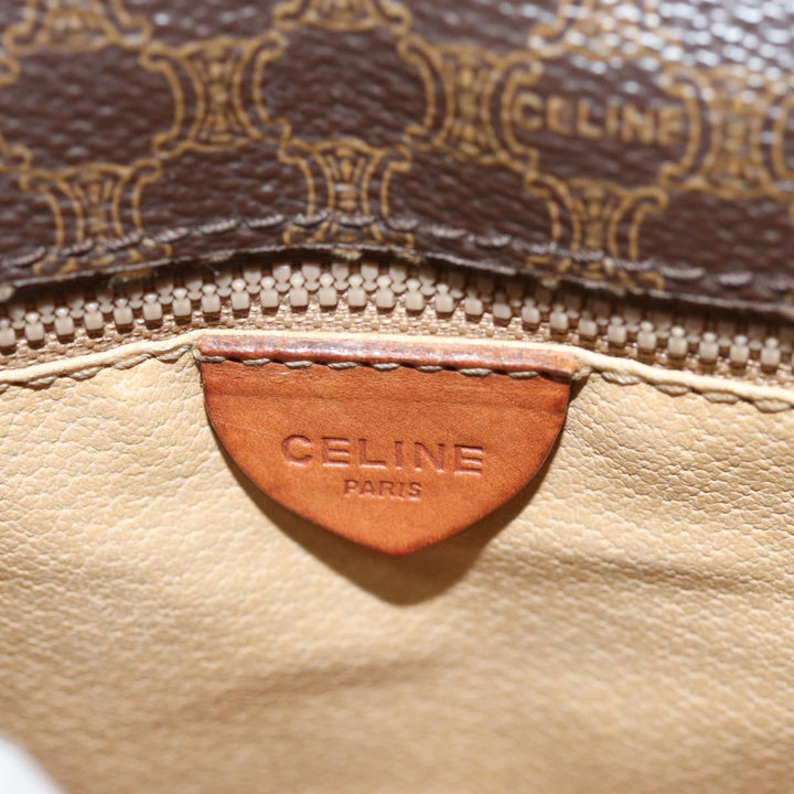 Celine Macadam Canvas Shoulder Bag PVC Brown Auth 72181