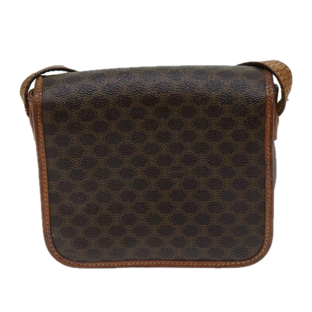 Celine Macadam Canvas Shoulder Bag PVC Brown Auth 72181