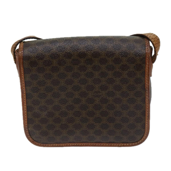 Celine Macadam Canvas Shoulder Bag PVC Brown Auth 72181